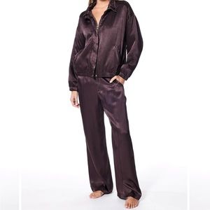 YFB Fall 2022 chocolate satin wide leg pant.  New without tags.  Never worn.